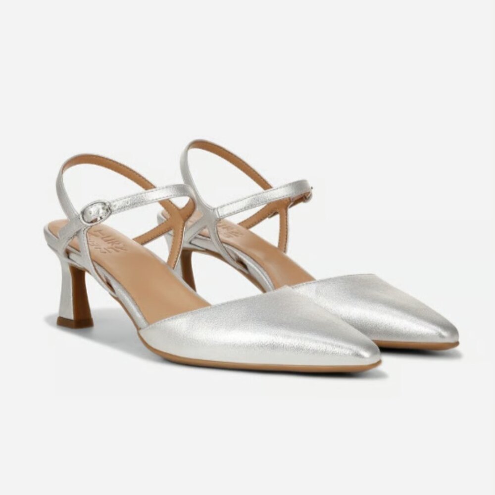NEW Naturalizer Tara Silver Heels, size 9
